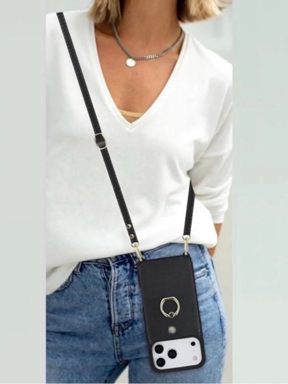 💞 New Rose Gold Crossbody Phone Wallet Bag Compatible with iPhone 16